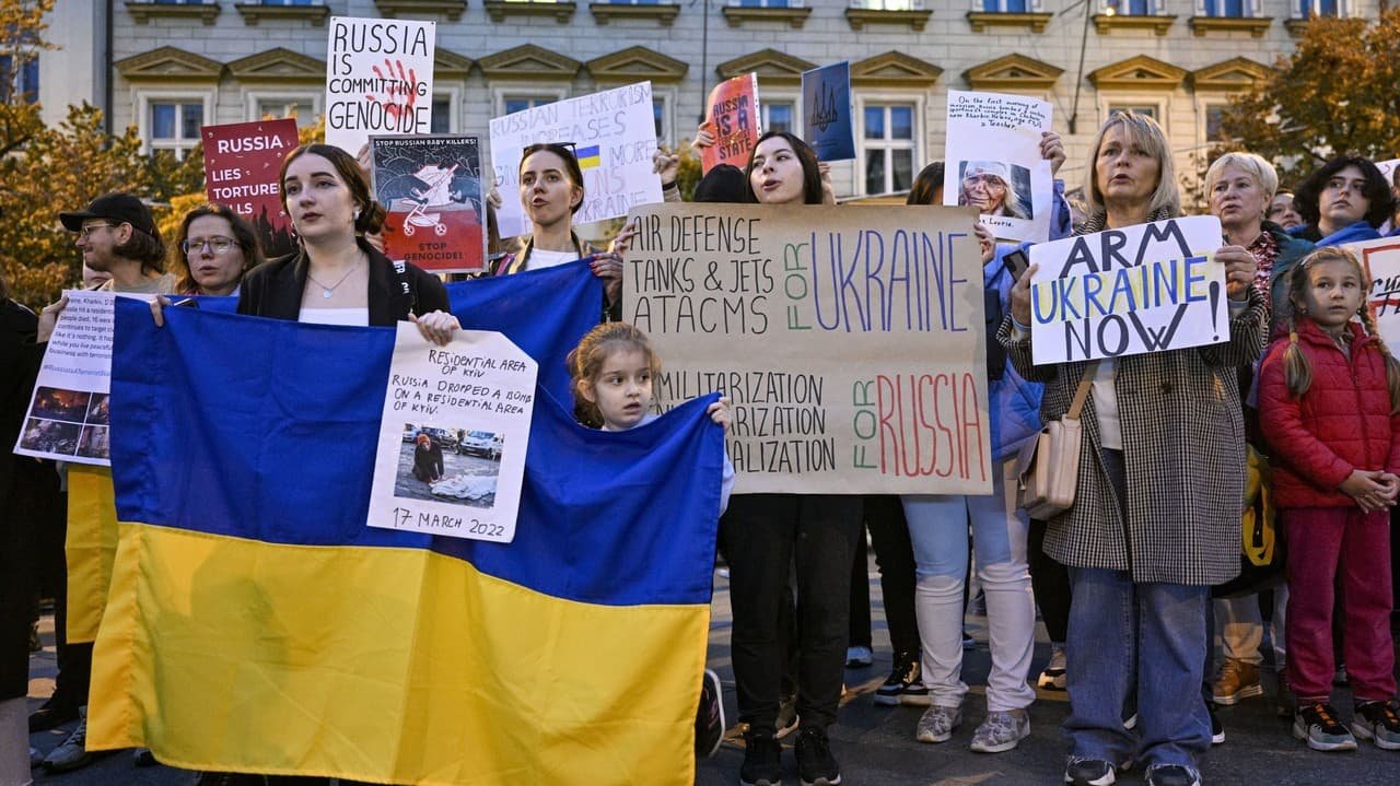 Podpora pre Ukrajinu: V Prahe sa zišli stovky ľudí, demonštrovali proti ruským útokom