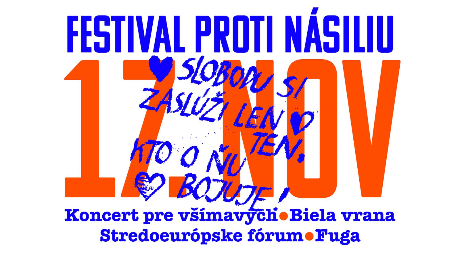 Festival Proti Násiliu 17. novembra v Bratislave